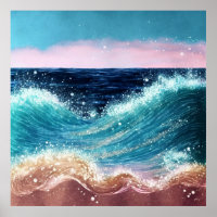 *~* AP60 Sea Sparkle Beach Coastal Ocean Wave Sand