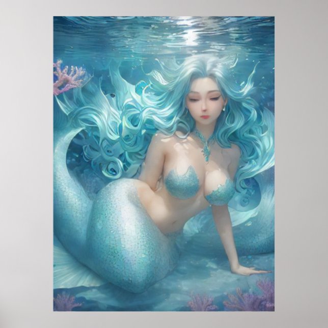 *~* AP60 Wassergöttin Fantasy Sea Meerjungfrau 11 Poster (Vorne)