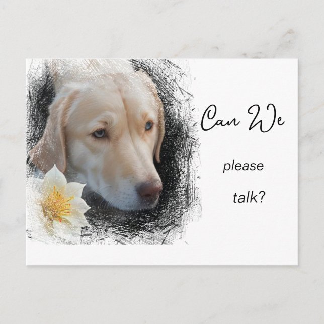 *~* AP61 Bitte können wir sprechen Labrador Retrie Postkarte (Vorderseite)
