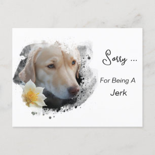 *~* AP61 Sad Labrador Retriever Blume Sorry Jerk Postkarte
