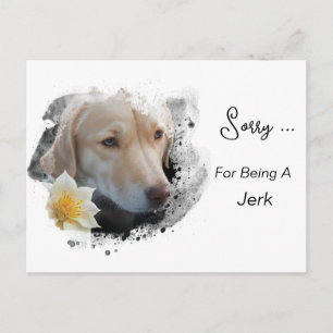 *~* AP61 Trauriger Labrador Retriever Blume Tut mi Postkarte