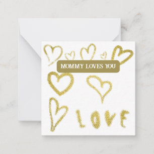 *~ AP62 Kindness Gold MOMMY Note Card Inspiriert Mitteilungskarte