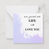 *~ AP62 Kindness LIEBE SELF Lavendel Note Card