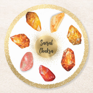 *~* AP64 Emoto Water Sacral Chakra Paper Untersetz Runder Pappuntersetzer