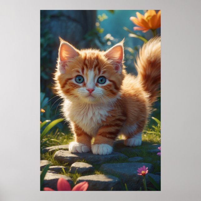 *~* AP68 2:3 Kitten Organge Tabby Niedlich Sweet Poster (Vorne)