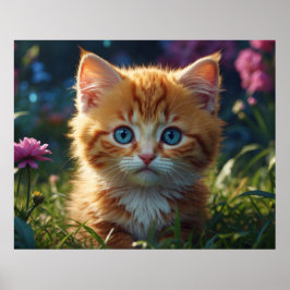*~* AP68 5:4 Feline Kitty Kitten Fluffy Nature Poster