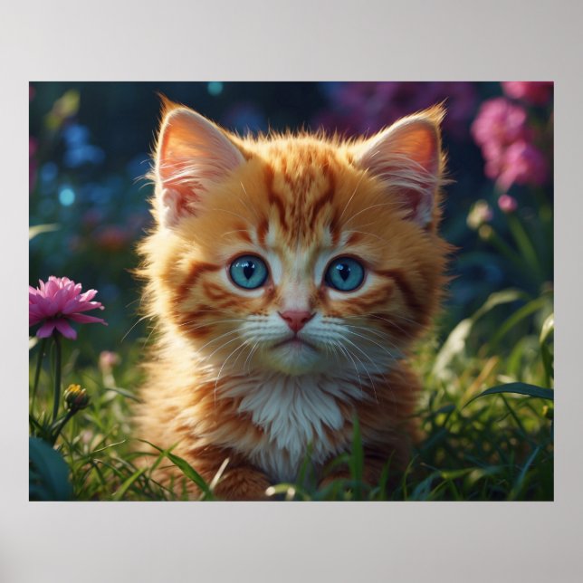 *~* AP68 5:4 Feline Kitty Kitten Fluffy Nature Poster (Vorne)