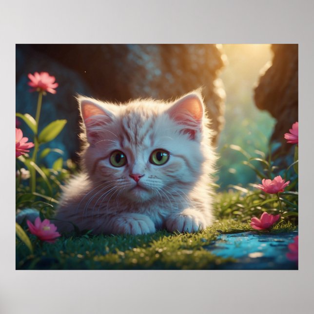 *AP68 5:4 Feline Tan Kitty Kitten Fluffy Poster (Vorne)