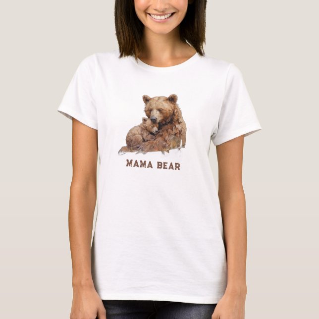 *~* AP72 MAMA BEAR Liebe Cub Mother's Day Gift T-Shirt (Vorderseite)