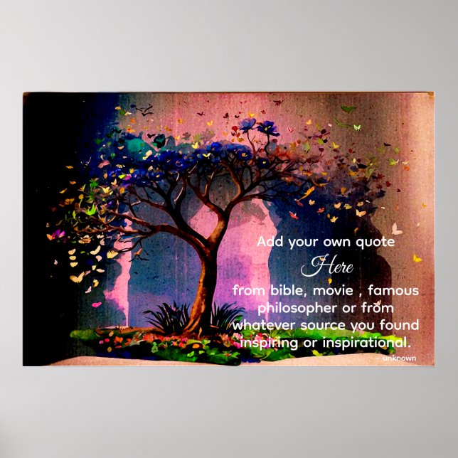 *~* AP81 Artistic Tree Ethereal Calming DIY Zitat Poster (Vorne)