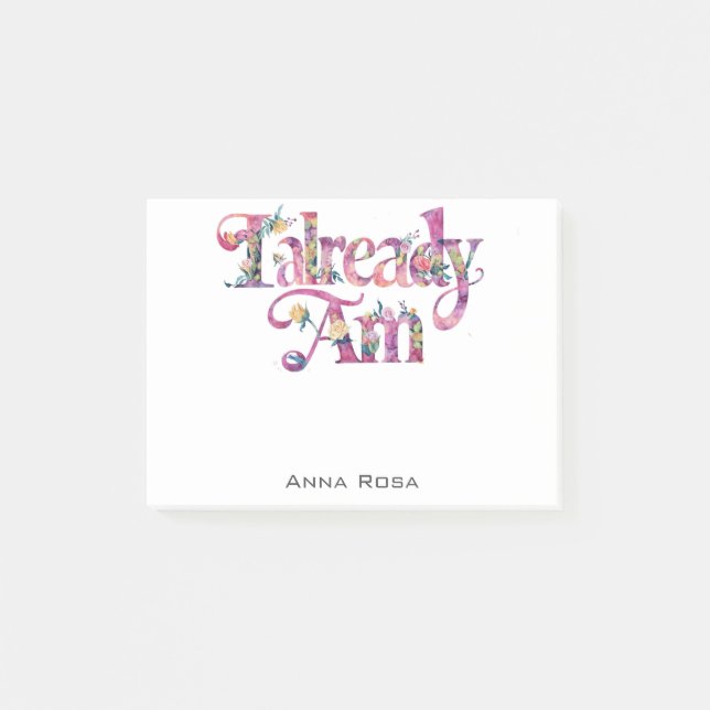 *~* AP85 Floral Dankbarkeit Manifest BEREITS AM Post-it Klebezettel (Vorderseite)