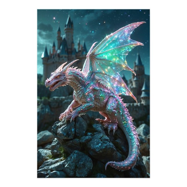 *~* AP88 Castles Fantasy Dragon Wall Artwork 27 Fotodruck (Vorne)