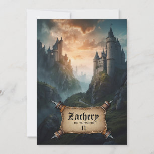 *~* AP88 Fantasy Castles Mittelalterliches Geburts Einladung