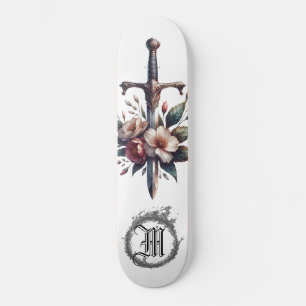 *~* AP88 Feuer Mittelalterliches Schwert Blumenblu Skateboard