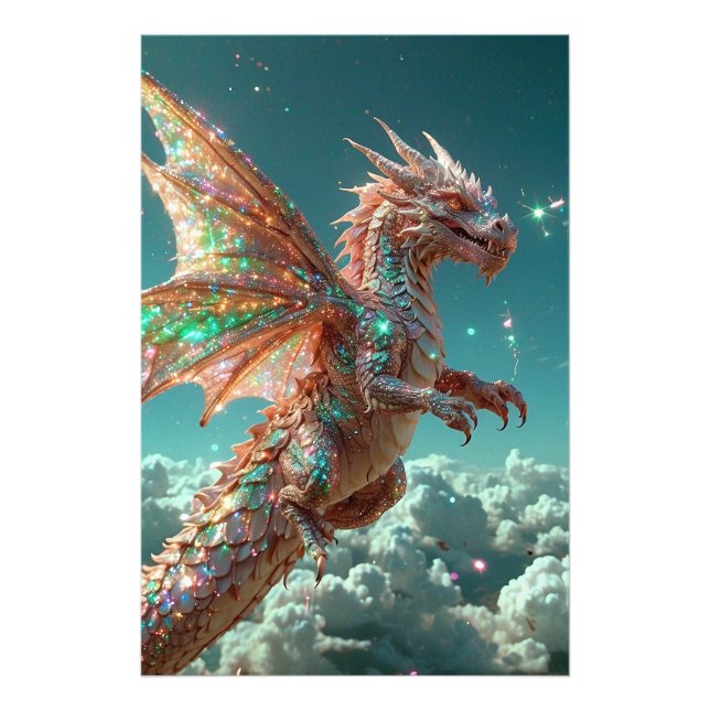*~* AP88 Fliegender Fantasy Dragon Wall Artwork 6 Fotodruck (Vorne)