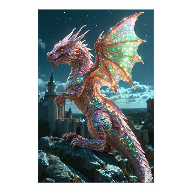 *~* AP88 Majestic Fantasy Dragon Wall Artwork 29 Fotodruck (Vorne)