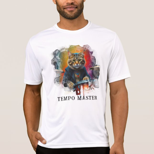 *~* AP91 Cool Cat DRUM Player Percussionist T-Shirt (Vorderseite)