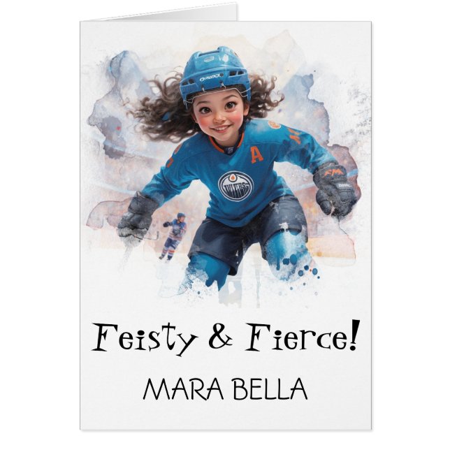 *~* AP94 1.7 Cute Hockey Girl Personalize Birthday (Vorne)