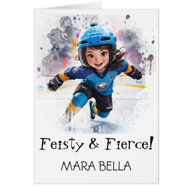 *~* AP94 Cute Hockey Girl 18 Personalize Birthday (Vorne)