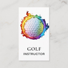 *~*  AP94 Flames  Rainbow Colorful QR Golf Ball  Visitenkarte