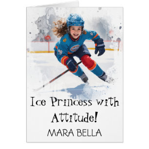 *~* AP94 Niedlich 15 Hockey Girl Personalize Gebur
