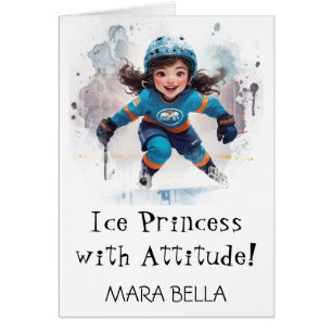 *~* AP94 Niedlich 6 Hockey Girl Personalize Geburt