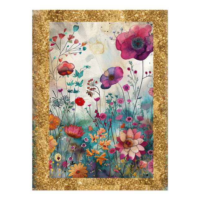 * AP95 Whimsical Floral Art Nature Wild Blume Fotodruck (Vorne)