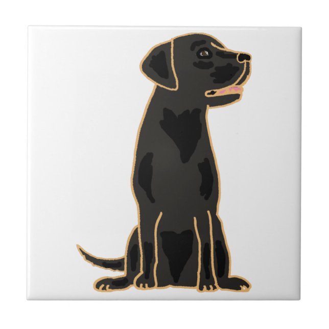 AP - Schwarze Labrador-Tile Fliese (Vorderseite)