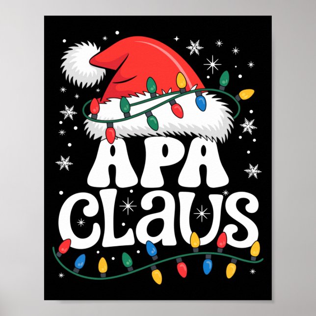 Apa Claus Funny Xmas Christmas Grandma Holiday Sty Poster (Vorne)