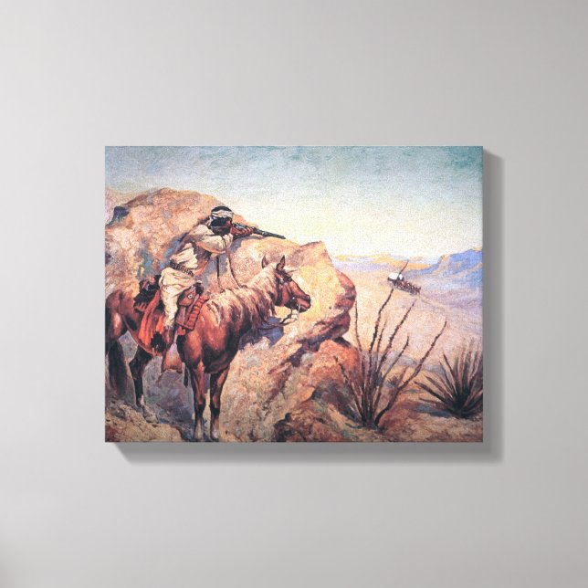 Apache Ambush (Öl auf Leinwand) Leinwanddruck (Vorderseite)