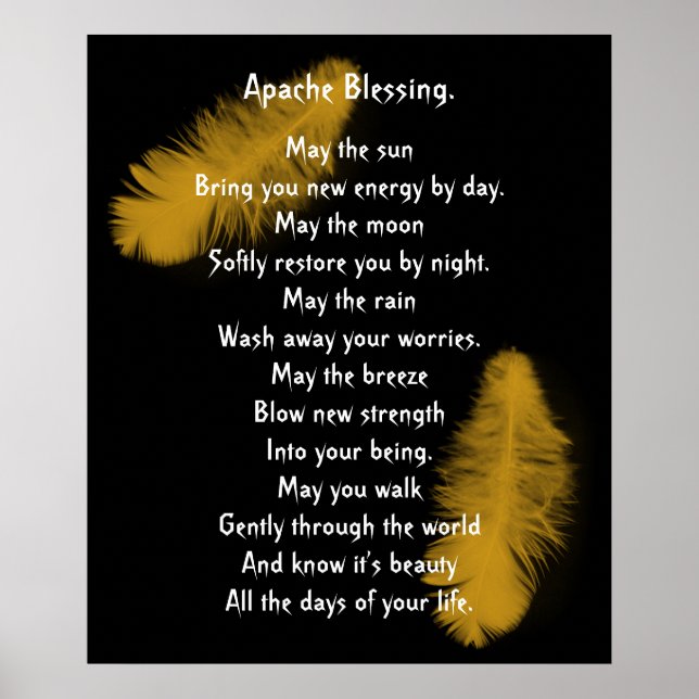 Apache Blessing goldene Feder Poster (Vorne)