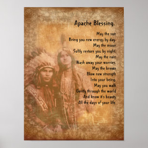 Apache Blessing Indianisches Paar Poster