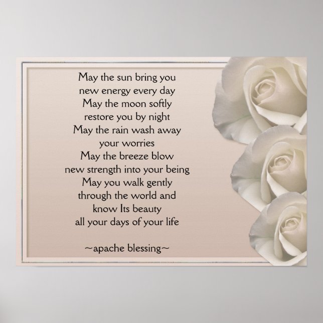 Apache Blessing-Ivory Rose Art Print Poster (Vorne)