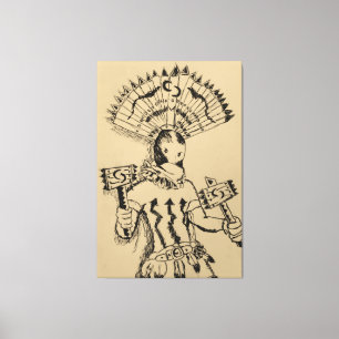 Apache Crown Dancer Skizze Leinwanddruck