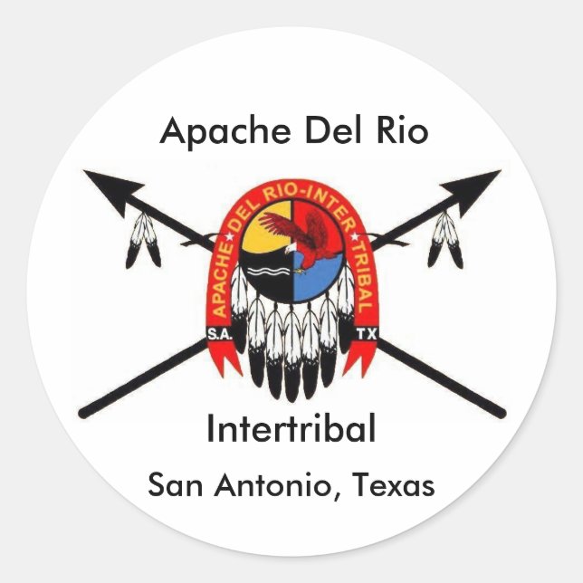 Apache Del Rio Intertribal 3"-Aufkleber Runder Aufkleber (Vorderseite)