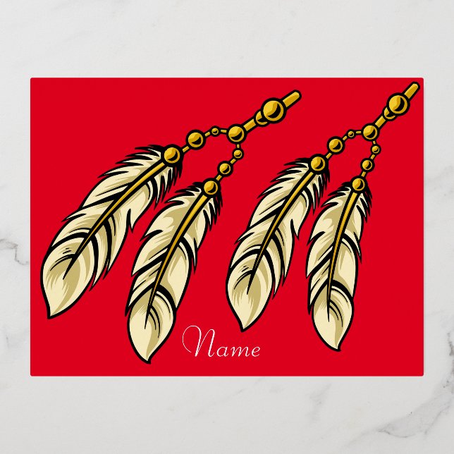 Apache Feathers Thunder_Cove Folien Feiertagspostkarte (Vorderseite)