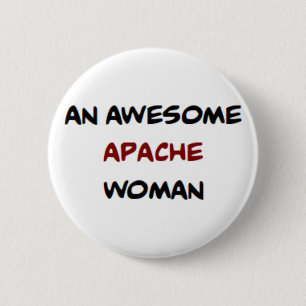 Apache-Frau, großartiger Kaffeebecher Button