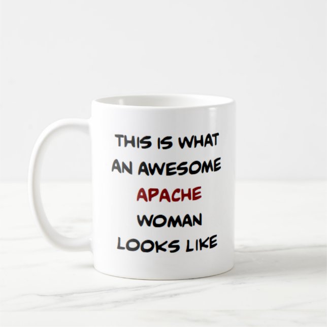 Apache-Frau, großartiger Kaffeebecher Kaffeetasse (Links)