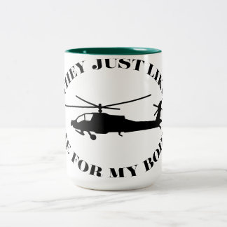 Apache Helicopter Zweifarbige Tasse