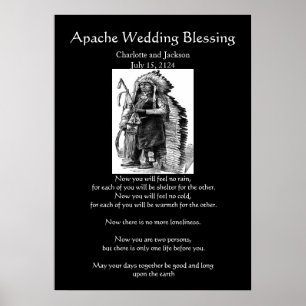 Apache-Hochzeit, die Dakota-Sioux Leiter segnet Poster
