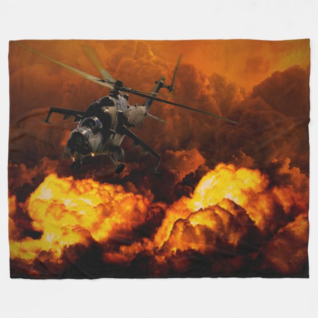 APACHE-HUBSCHRAUBER FLEECEDECKE (Vorderseite (Horizontal))