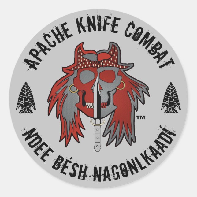 Apache Knife® 🇺 Apache Knife Patch Runder Aufkleber (Vorderseite)