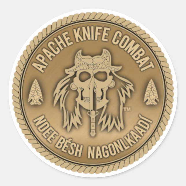 Apache Knife Combat Classic Round Sticker (Vorderseite)