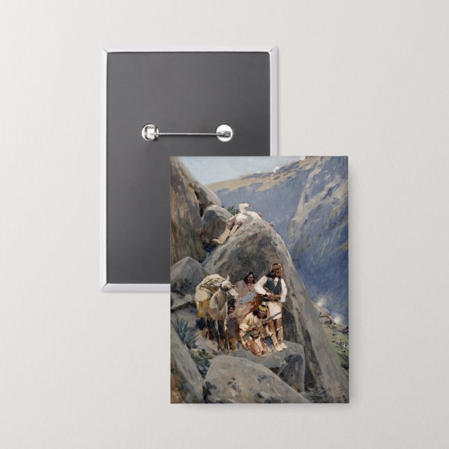 Apache-Krieger: Hinterhalt in der amerikanischen K Button (Vorderseite/Rückseite)