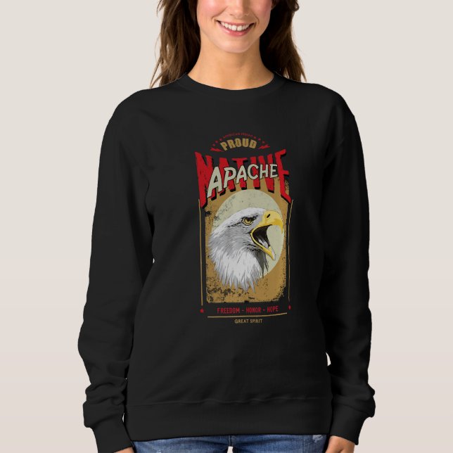 Apache Native American Adler Geist Vintage Ehre  Sweatshirt (Vorderseite)