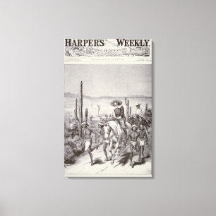 Apache Scouts führen Armeepatrol auf der Jagd nach Leinwanddruck