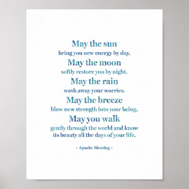 Apache Segen in der Farbe Wash Poster (Vorne)