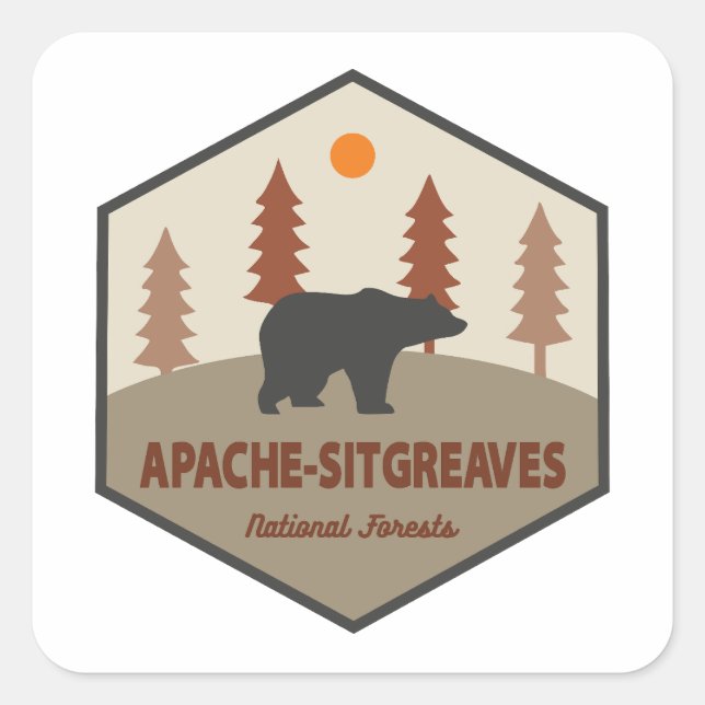 Apache-Sitgreaves Nationalwald Arizona Bär Quadratischer Aufkleber (Vorderseite)