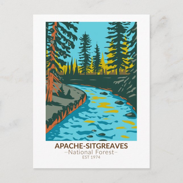 Apache Sitgreaves Nationalwald Vintag Postkarte (Vorderseite)