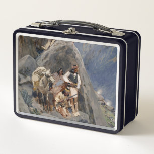 Apache Stamm Kämpfen Amerikanische Ureinwohner Kri Metall Brotdose